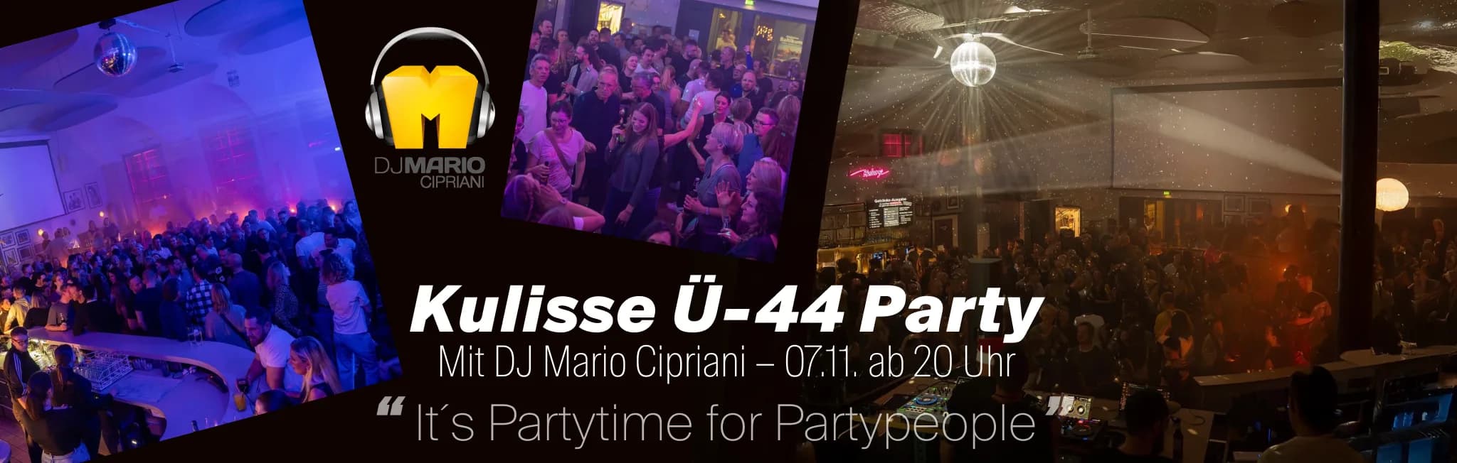 Gäste auf der Tanzfläche einer früheren Kulisse-Party