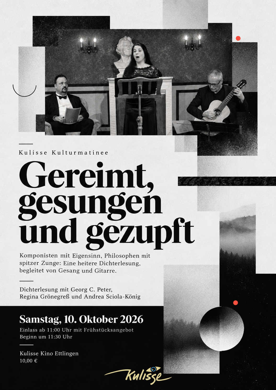 Plakat: Gereimt, gesungen und gezupft